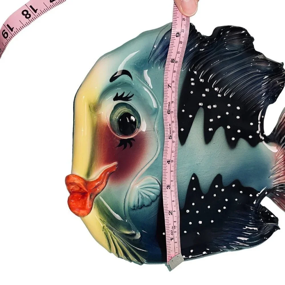 Ryan Charles Platter Multicolor Hand Painted Ceramic Fish 2001
